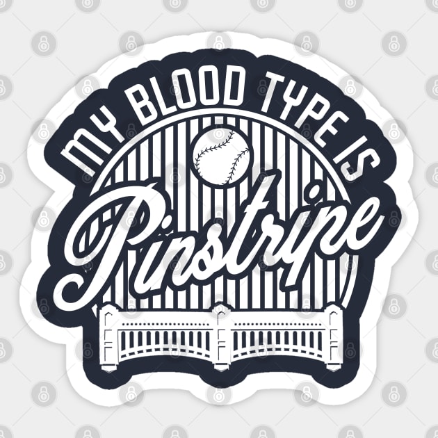 Blood Type: Pinstripe Round Sticker by PopCultureShirts